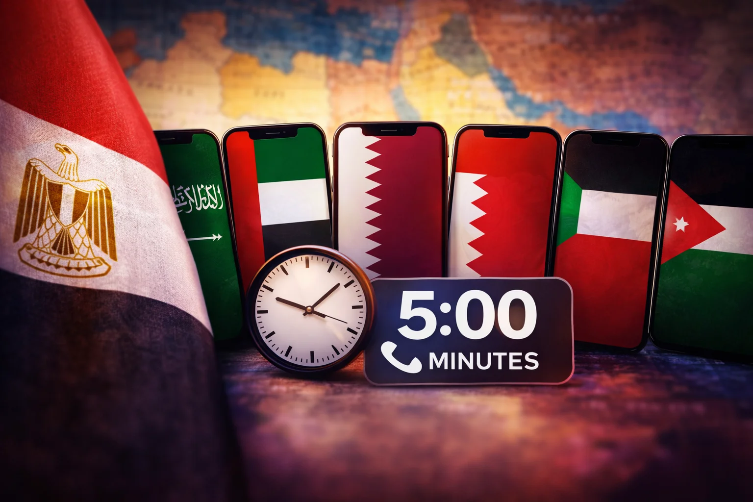 5 دقائق مجانية للمكالمات الدولية من مصر