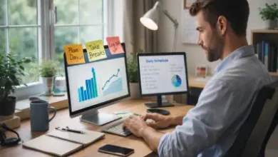 العمل من المنزل بذكاء دليل عملي لرفع الإنتاجية والحفاظ على التوازن 