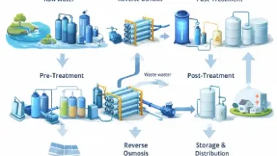معالجة المياه  Water Treatmentبنظام التناضح العكسي (RO)